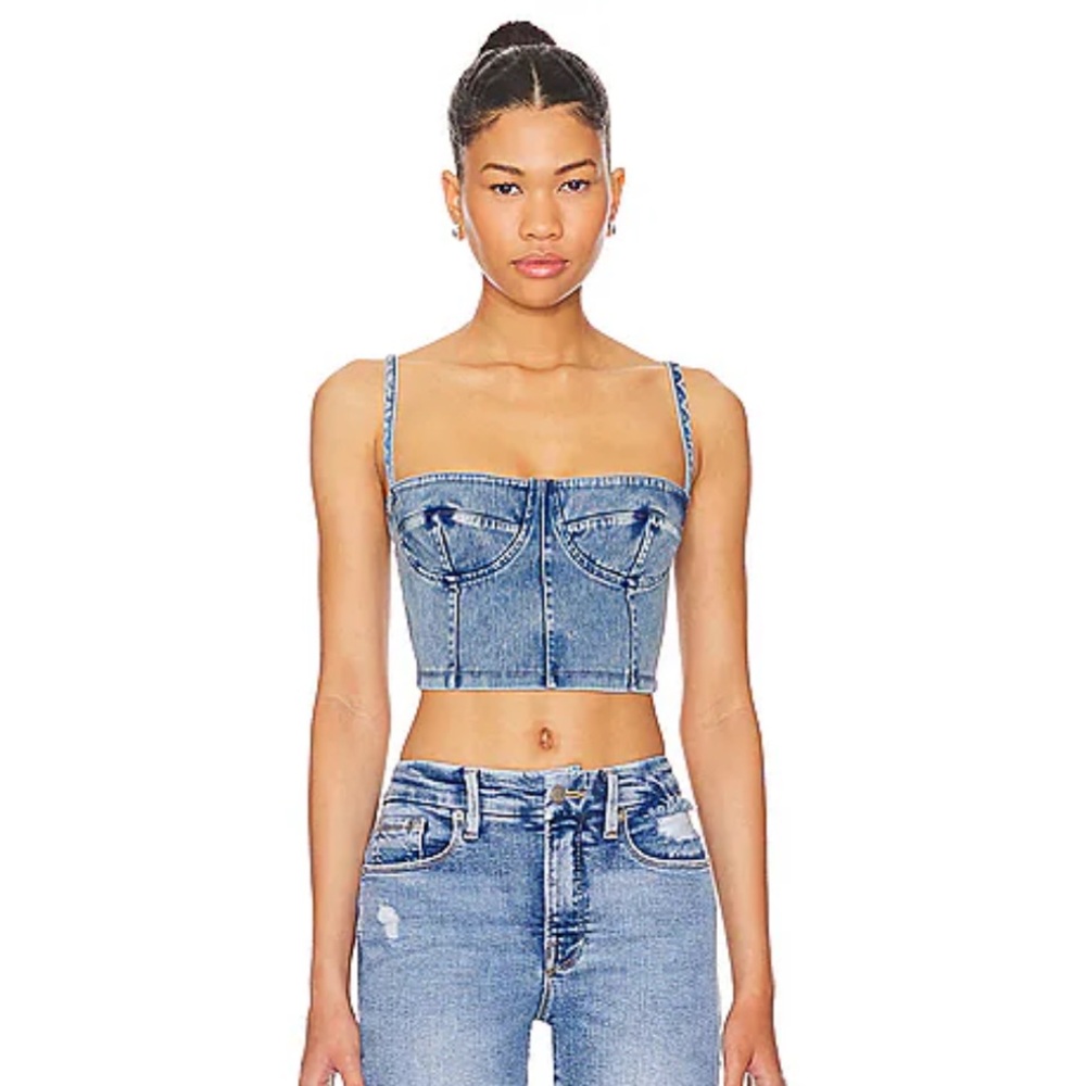 Good American denim corset indigo595 sz XS